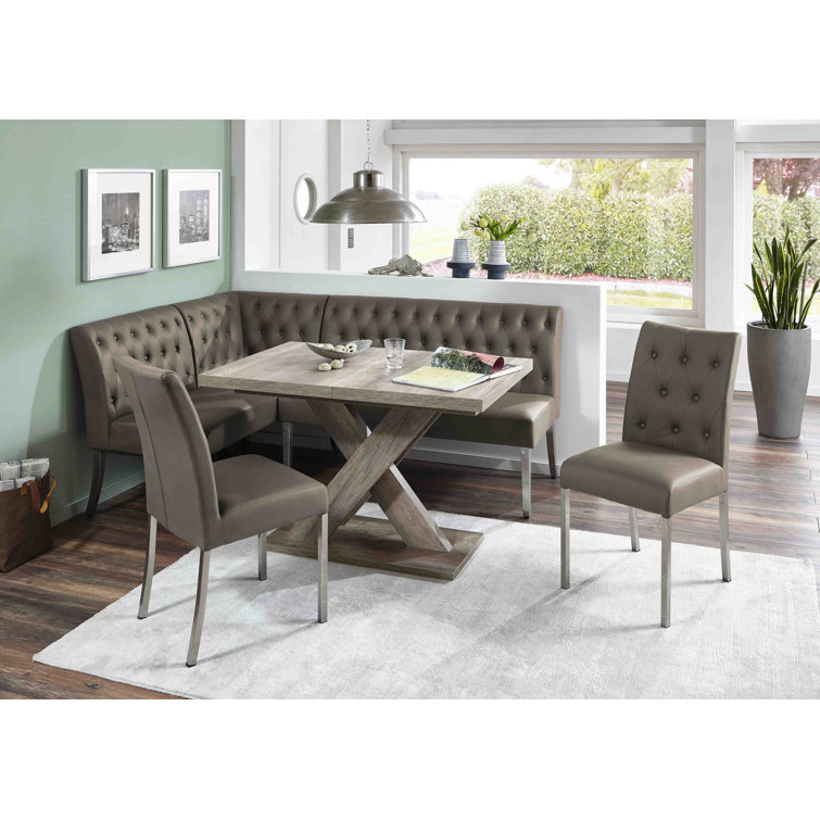 Brayden Studio Eckbankgruppe Thedford mit ausziehbarem Tisch, 2 Stühlen